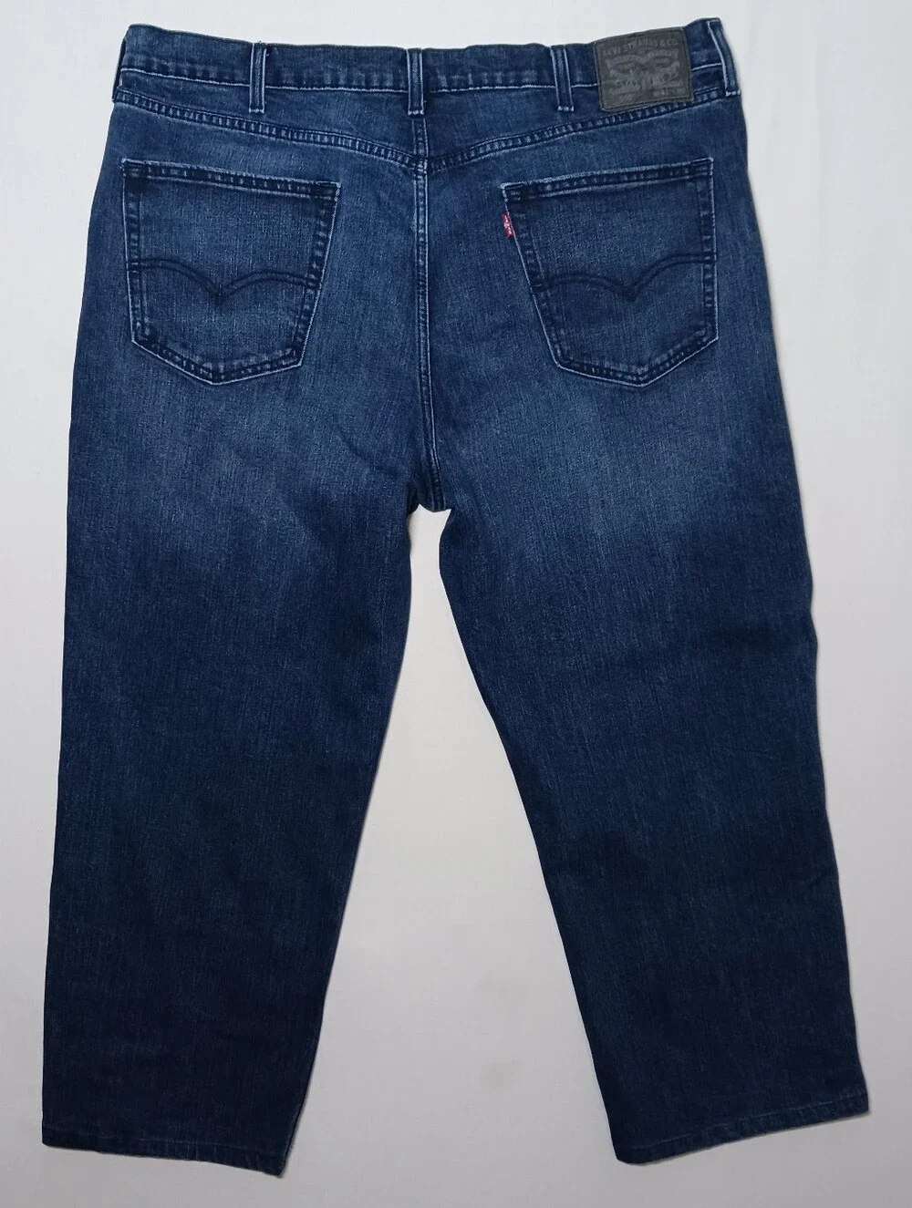 Levi's 550 Mens Relaxed Fit Tapered Leg Jeans 42X26 Dark Blue Wash Stretch Denim